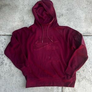 Nike Block Futura Logo Hoodie Maroon